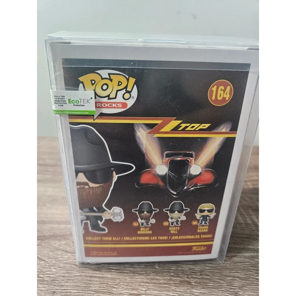 Funko Pop Rocks ZZ Top Billy Gibbons 164 Flocked Vinyl Figure with Protector